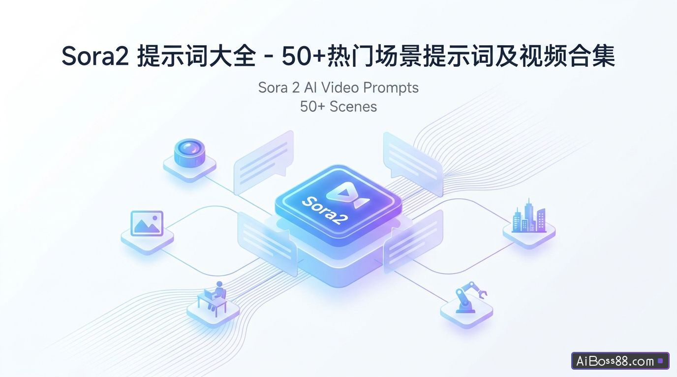 Sora2提示词大全 - 50+热门场景提示词及视频合集