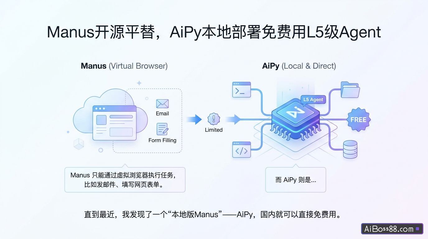 Manus开源平替，AiPy本地部署免费用L5级Agent