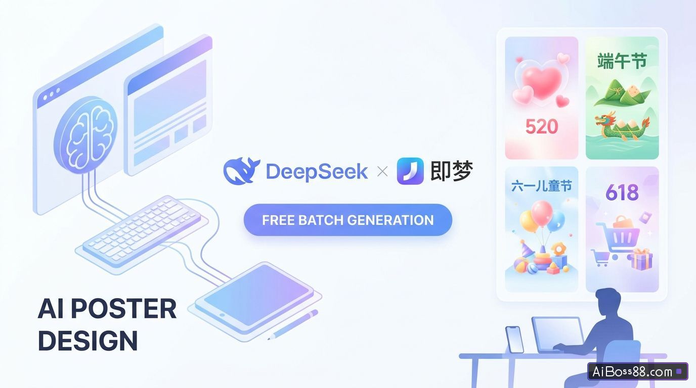 如何用AI设计海报，DeepSeek+即梦免费批量生成