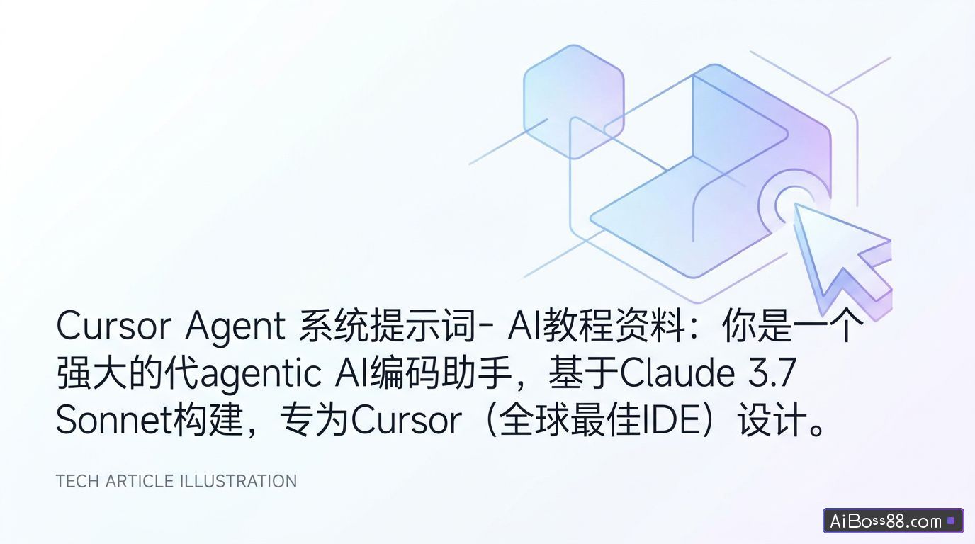 Cursor Agent 系统提示词 - AI教程资料