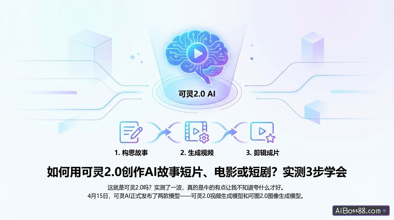 如何用可灵2.0创作AI故事短片、电影或短剧？实测3步学会