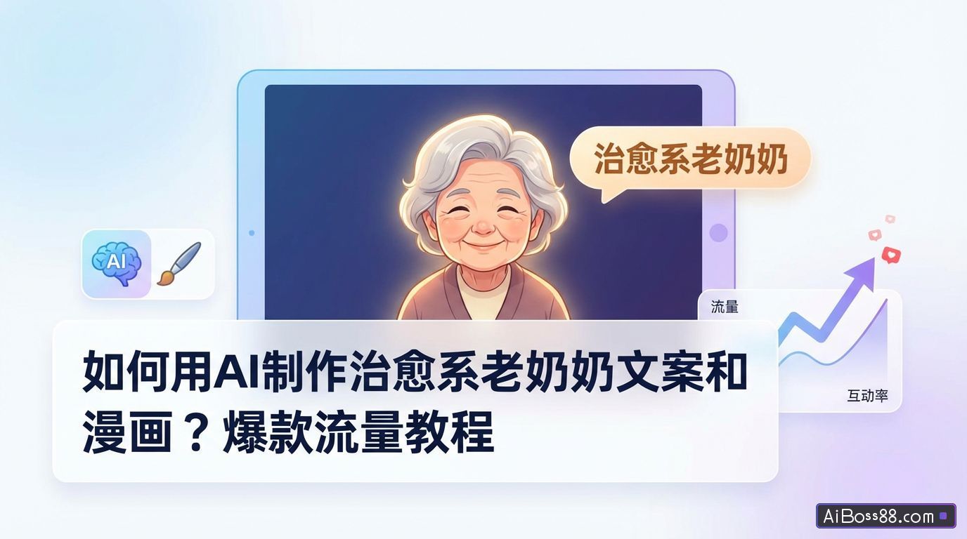 如何用AI制作治愈系老奶奶文案和漫画？爆款流量教程