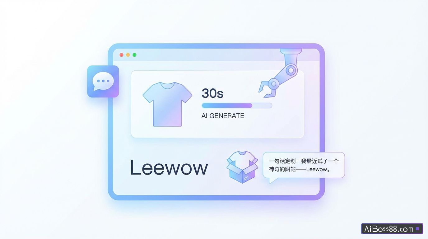 Leewow实测：30秒用AI做一件T恤，周边定制一句话搞定