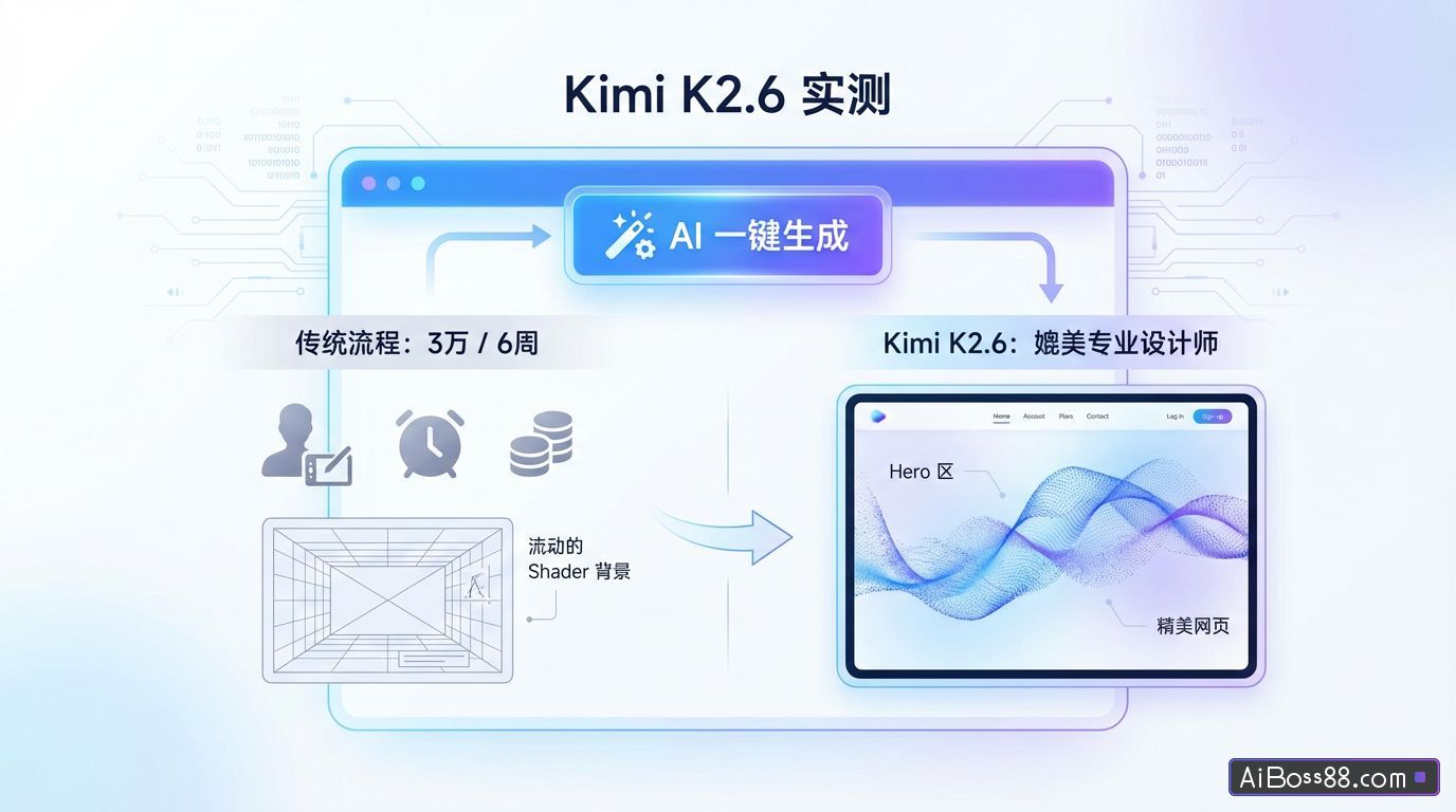 Kimi K2.6 实测：AI 一键生成精美网页，媲美专业设计师