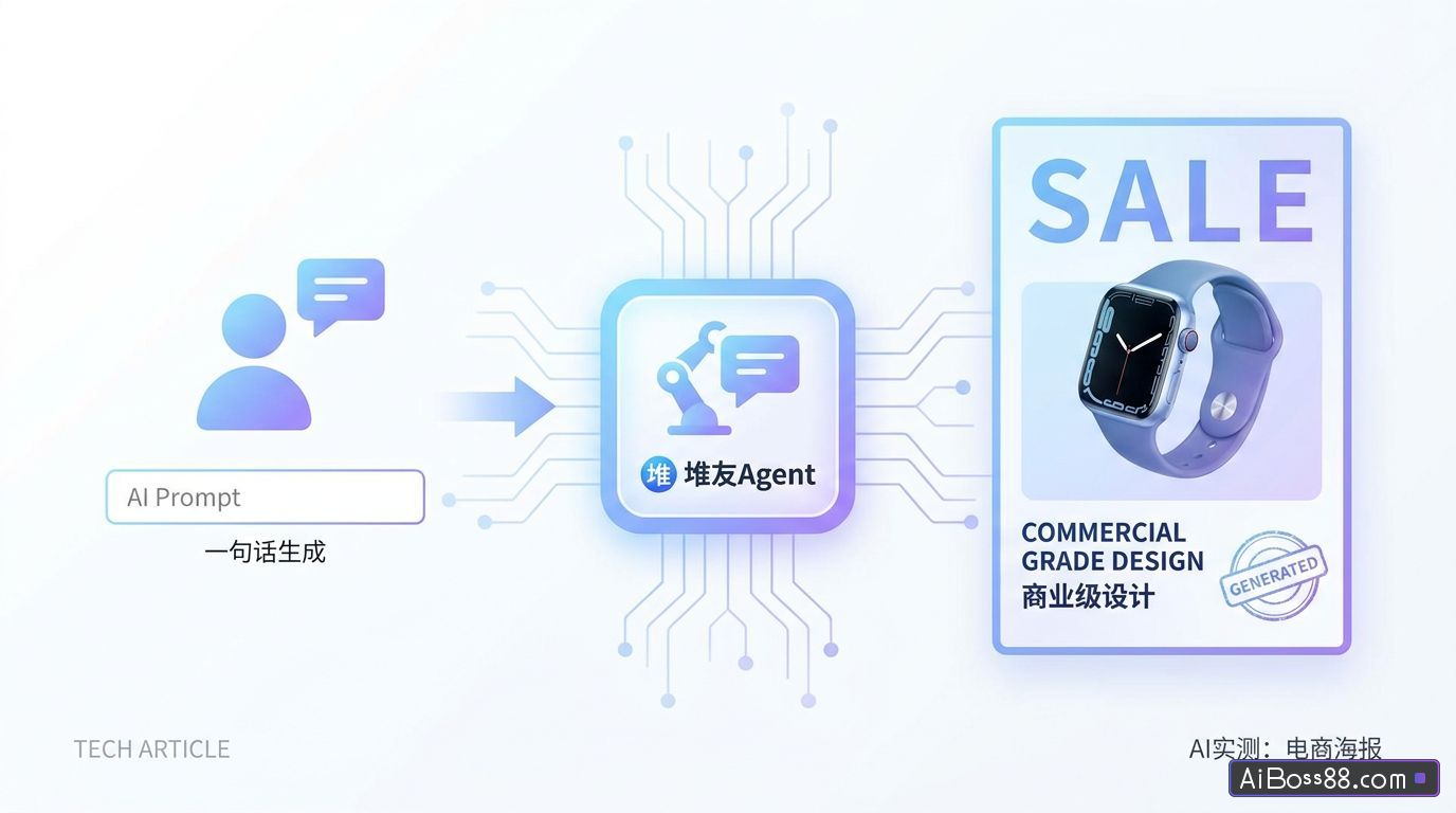 堆友Agent实测：AI一句话生成商业级电商设计海报